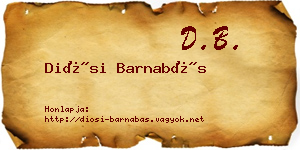 Diósi Barnabás névjegykártya